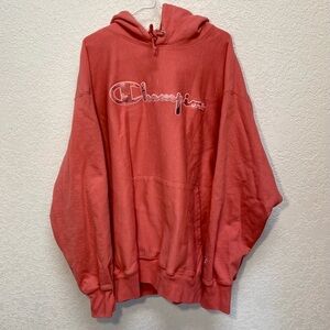 Champion Reverse Weave Hoodie Men’s 3XL Groovy Papaya Heavy Pullover Sweatshirt